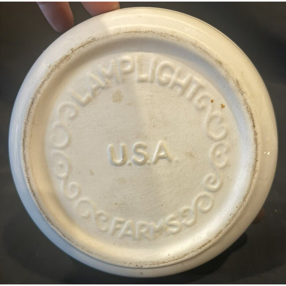 Vintage Lamplight Farms Oil Lamp Shade Stoneware Pottery Milk Glass Brown Ruffle - Picture 13 of 15